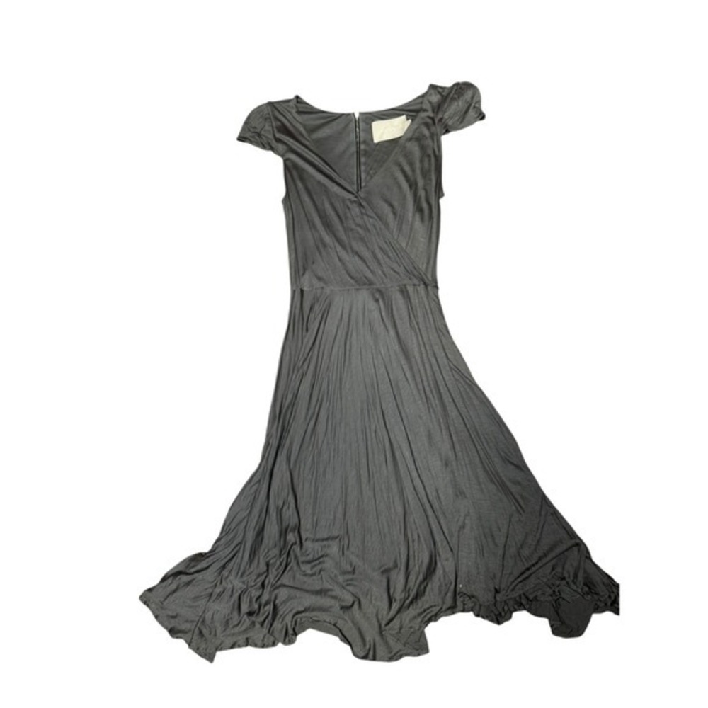 Jason Wu grey Cap Sleeve Midi pleat Dress Size 4
